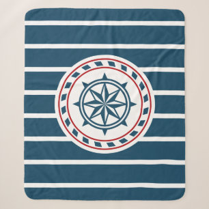 Nautical design sherpa blanket