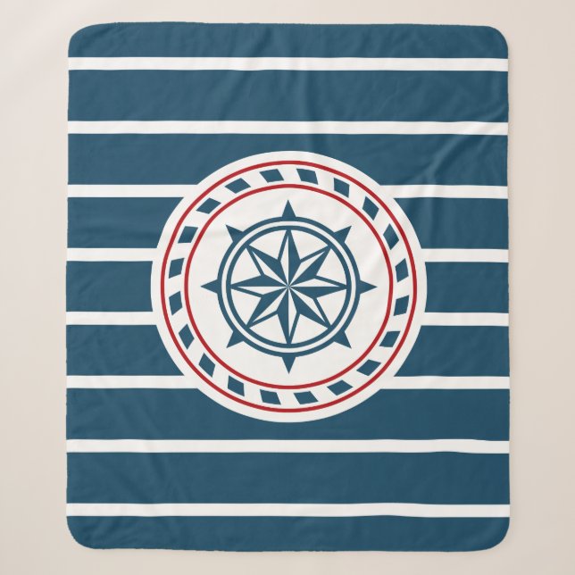 Nautical design sherpa blanket (Front)