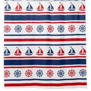 Nautical design shower curtain