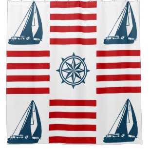 Nautical design shower curtain