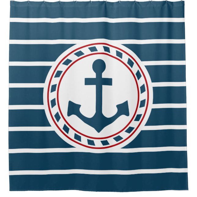 Nautical design shower curtain (Front)