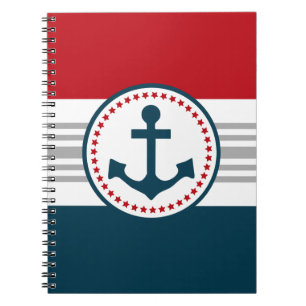 Nautical design spiral notebook
