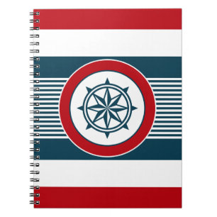 Nautical design spiral notebook
