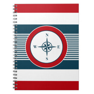 Nautical design spiral notebook