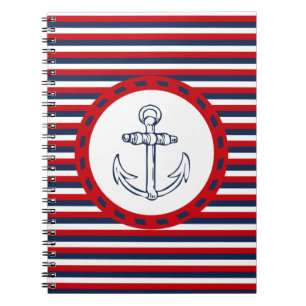 Nautical design spiral notebook