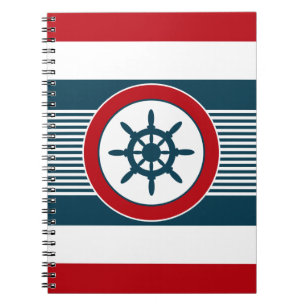 Nautical design spiral notebook