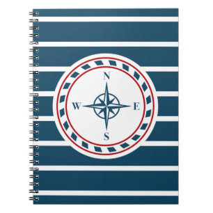 Nautical design spiral notebook