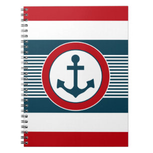 Nautical design spiral notebook
