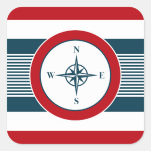 Nautical design square sticker