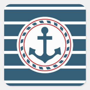 Nautical design square sticker