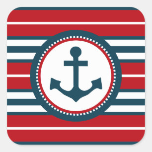 Nautical design square sticker