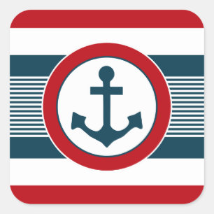 Nautical design square sticker
