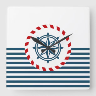 Nautical design square wall clock