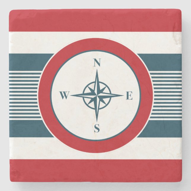 Nautical design stone coaster (Front)