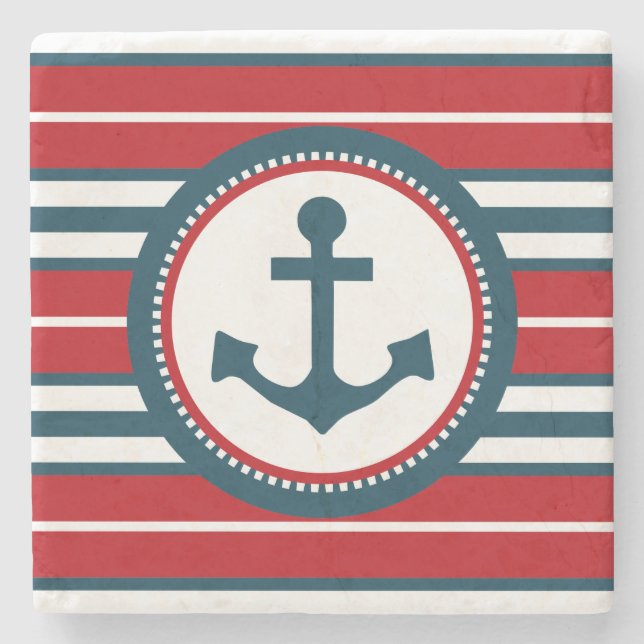 Nautical design stone coaster (Front)