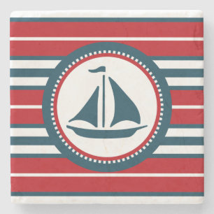 Nautical design stone coaster