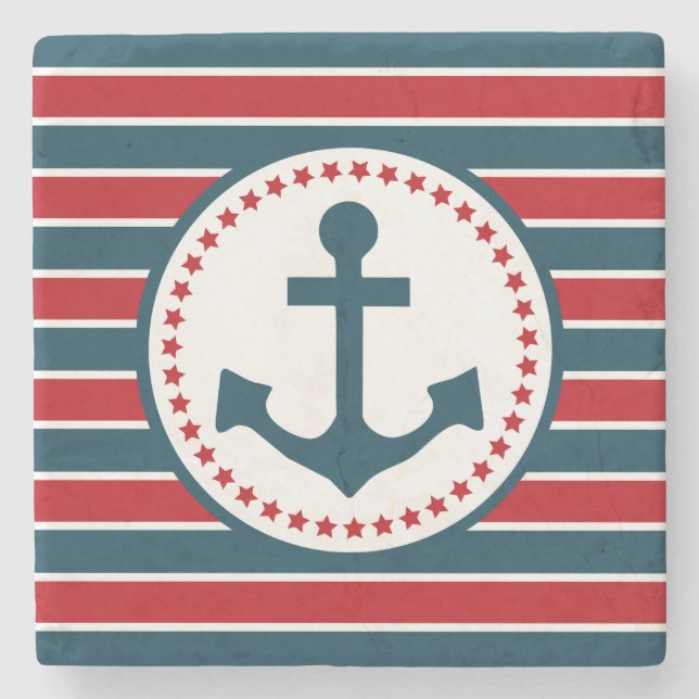 Nautical design stone coaster (Front)