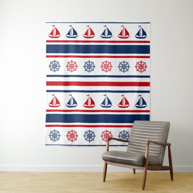 Nautical design tapestry (In Situ)