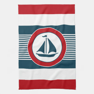 Nautical design tea towel