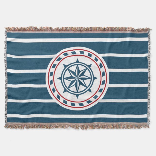 Nautical design throw blanket (Front)