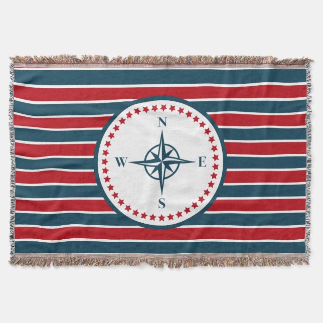 Nautical design throw blanket (Front)