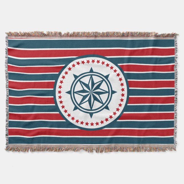 Nautical design throw blanket (Front)