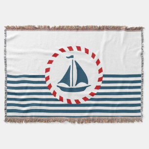 Nautical design throw blanket