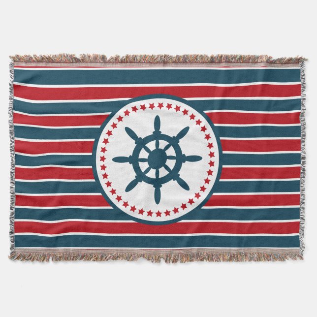 Nautical design throw blanket (Front)