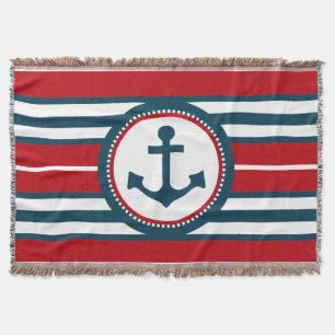 Nautical design throw blanket