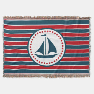 Nautical design throw blanket