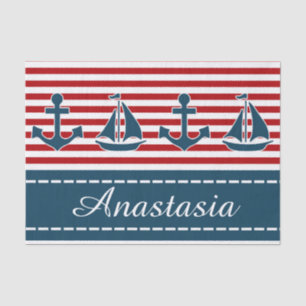 Nautical design tissue paper