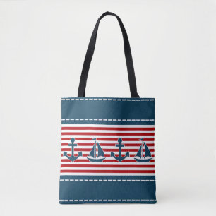 Nautical design tote bag