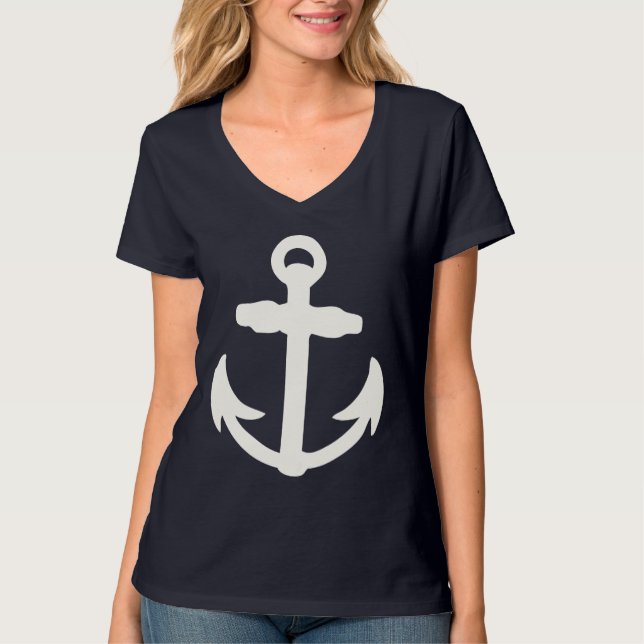 Nautical Design with Large Anchor T-Shirt (Front)