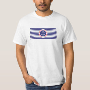 Nautical Design with Navy Stripes T-Shirt