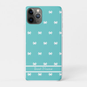 Nautical design with White Crab on Teal Blue Case- Case-Mate iPhone Case