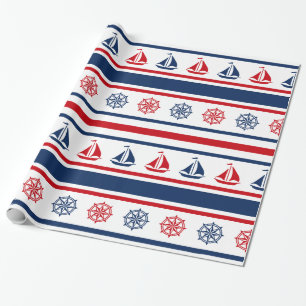 Nautical design wrapping paper