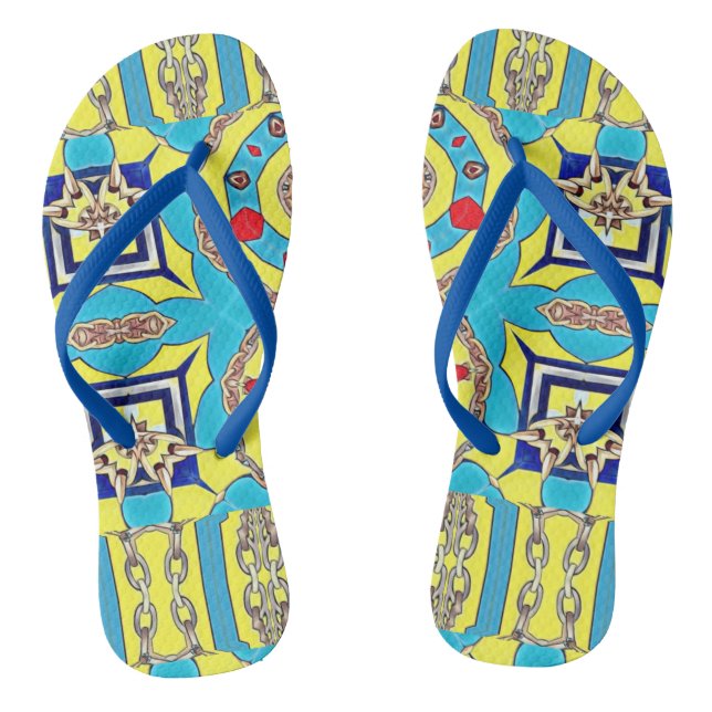 NAUTICAL DESIGNER COLLAGE JANDALS (Footbed)