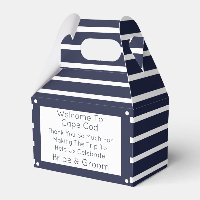 Nautical Destination Wedding Welcome Favour Box (Front Side)