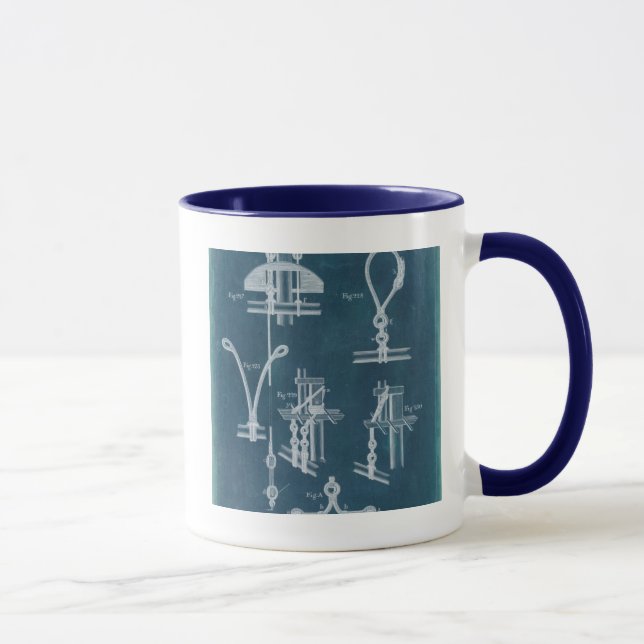 Nautical Detail Blueprint IV Mug (Right)