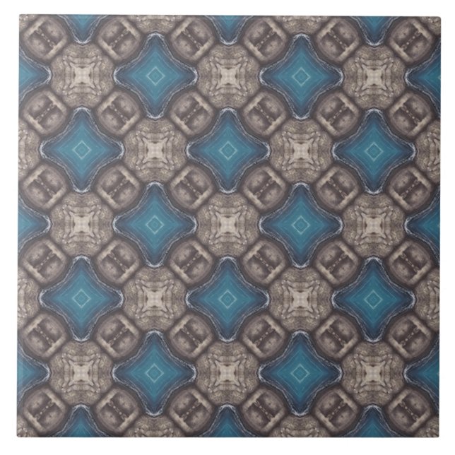 Nautical Diamond Pools & Stripes Pattern Tile (Front)