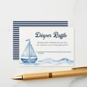 Nautical Diaper Raffle Enclosure Card Editable