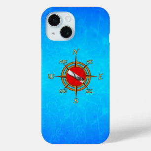 Nautical Dive Compass iPhone 15 Case