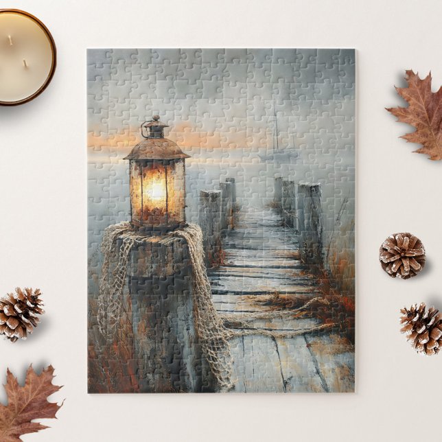 Nautical Dock and Lantern Watercolor Art Jigsaw Puzzle (Creator Uploaded)
