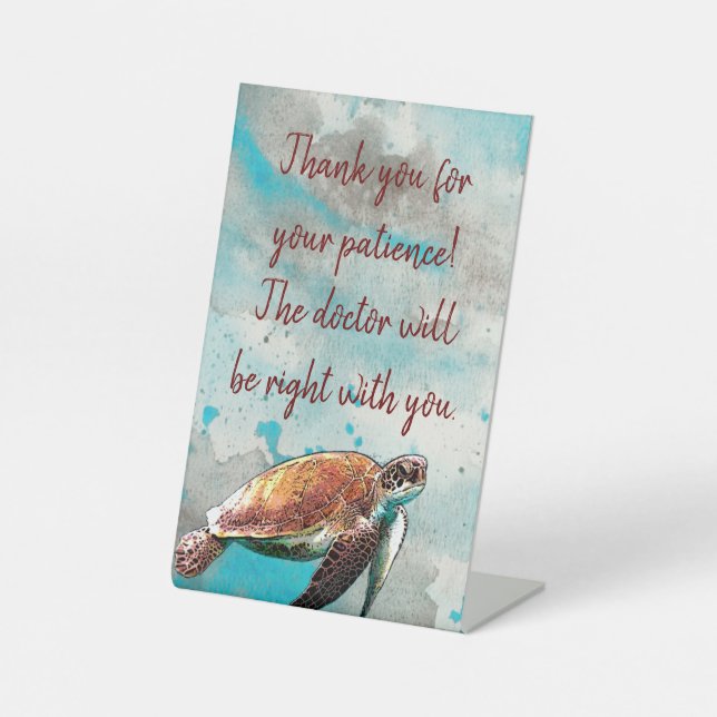 Nautical Doctor or Veterinary Clinic Waiting Room Pedestal Sign (Front)