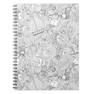 Nautical Doodle Spiral Notebook