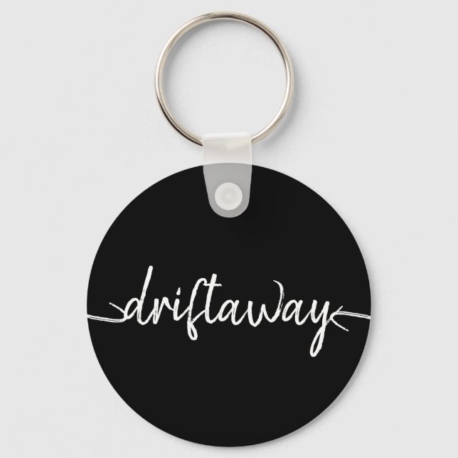 nautical DRIFT AWAY script lettering | Key Ring (Front)