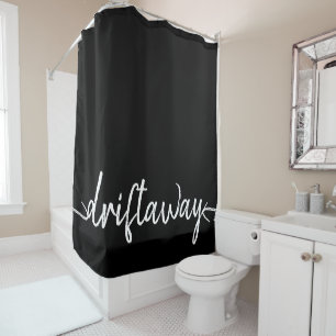nautical DRIFT AWAY script lettering Shower Curtain