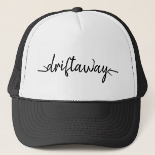 nautical DRIFT AWAY script lettering Trucker Hat