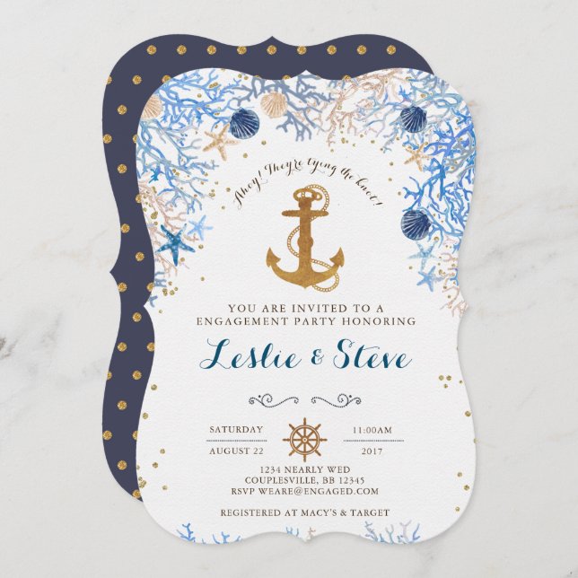 Nautical Engagement Invitation (Front/Back)