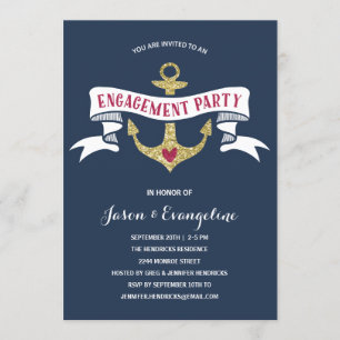 Nautical Engagement Party Invitation